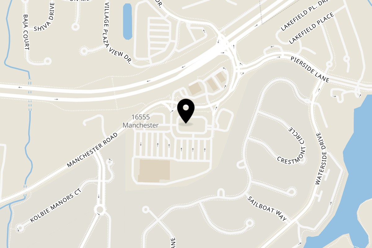 Map showing the location of Aldar Restaurant on 16524 Manchester Rd in Grover